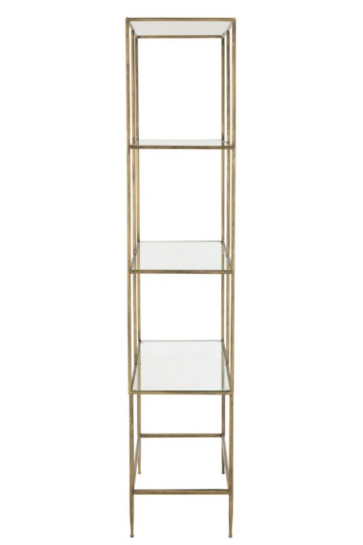 J -Line Rek 3 shelves - Metal/Glass - Gold