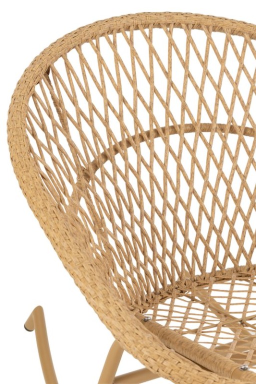 J-Line rocking chair + cushion Zayo - metal/wicker - beige