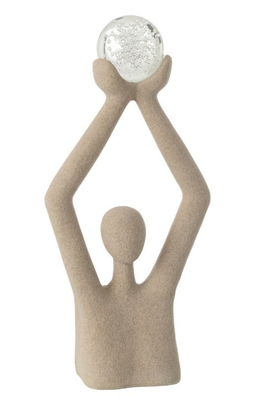 J-Line Bust Ball Head Resin/Crystal Beige