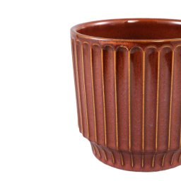 Hodor Rust Glazed Ceramic Round Pot Lines L