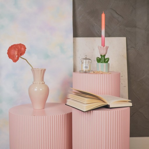 Vaas - parelhals - keramiek- zand- 12x12x24cm