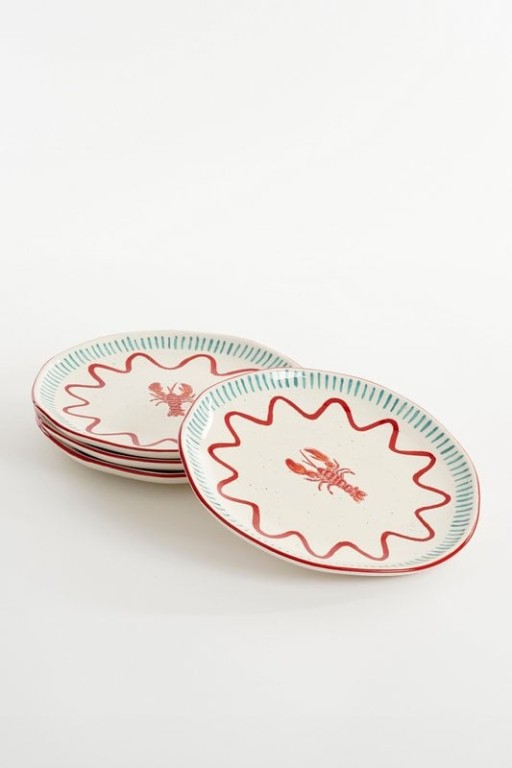 Ariane Dinner plate - Set of 4 - Ø27 cm - Stone goods - Red