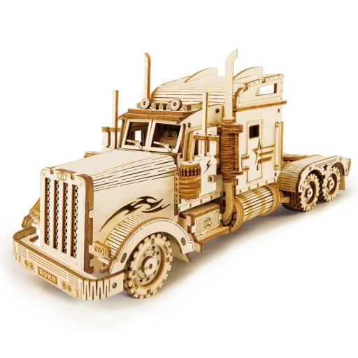 Wooden Puzzle 3D Heavy Truck, Robotime, MC502, 22.4x7.3x10 cm