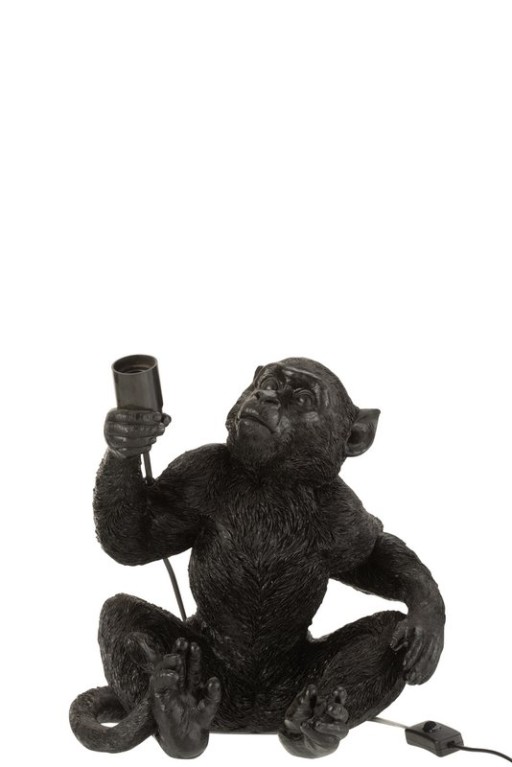 J-Line lamp Monkey Sitting - polyresin - black