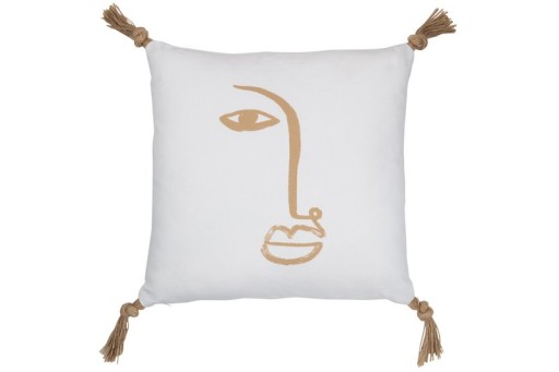 J-Line cushion Face Square - polyester - white