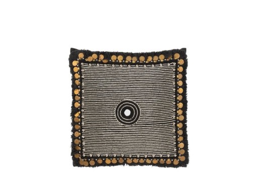 J-Line cushion Ibiza - textile - black