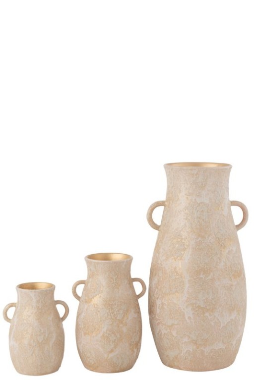 J-Line vaas Amphore terra - roze/goud - large