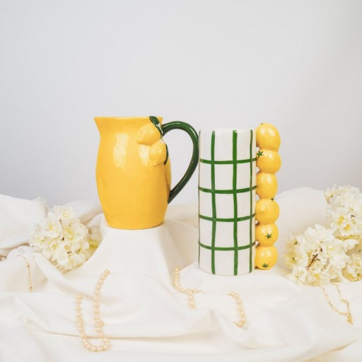 Vase- Lemon- Stoneware- Yellow- 17,5x12,5x18cm
