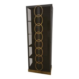 Riho Black Metal Cabinet High Smoky Glass Doors