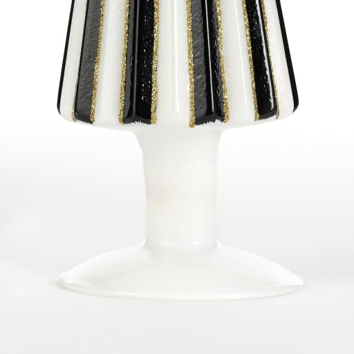 Decoratie Kerstboom - H40 x Ø9 cm - Glas - Wit, Zwart