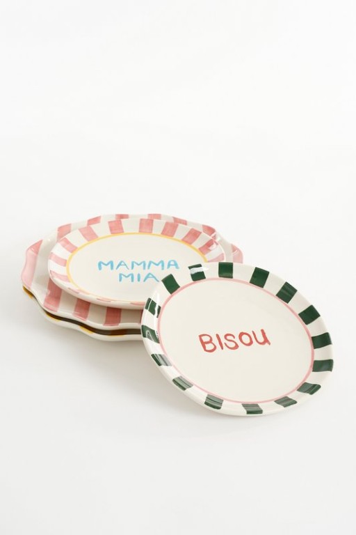 Bliss service set - 6 -piece - stoneware - pink, yellow, green