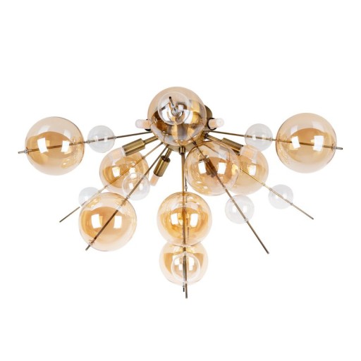 Deckenleuchte "EXPLOSION" amber aus Metall und Glas, G9 Fassungen, Deckenlampe für Esszimmer, Wohnzimmer, Diele oder Büro, Ø57 cm