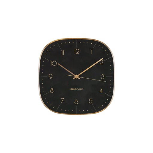 Wall Clock -Square Numbers-Metal/Glass-Black- 29x4.3x29cm