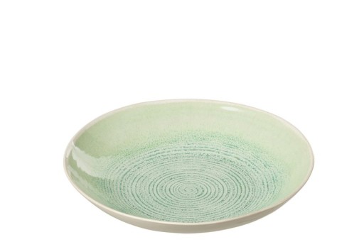 J-Line Deep Lara plate - porcelain - green - 4 pieces