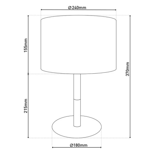 Textile table light "Tessile", table lamp made of metal, textile and rubber tree in white/nature, with E14 socket, for dining room, living room, hallway or office, 37 cm high