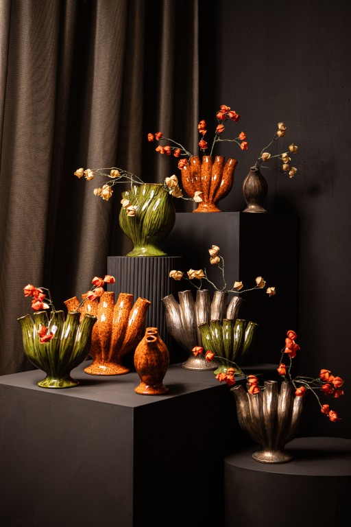 Gylian Bronze Tubes Shaped Ceramic Vase L