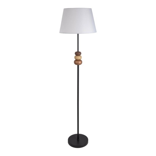 Standing lamp "Elina" 155 cm high, Ø 38 cm, metal in black/brown, text blower in white, E27