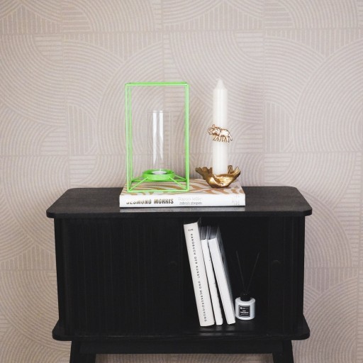 Lantaarn - Metaal/glas - Neon Green - 14,5x14,5x25cm