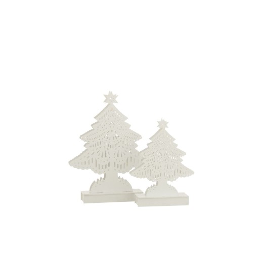 J-Line Deco Kerstboom Led Hout Wit Large