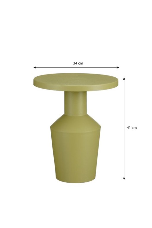 Feroza side table - H41 x Ø34 cm - Metal - Light green