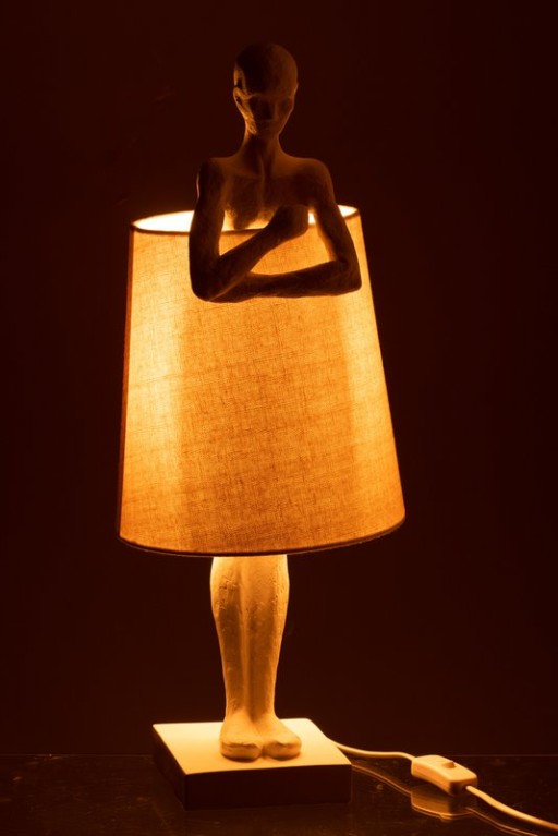 J-Line table lamp figure - polyresin - white