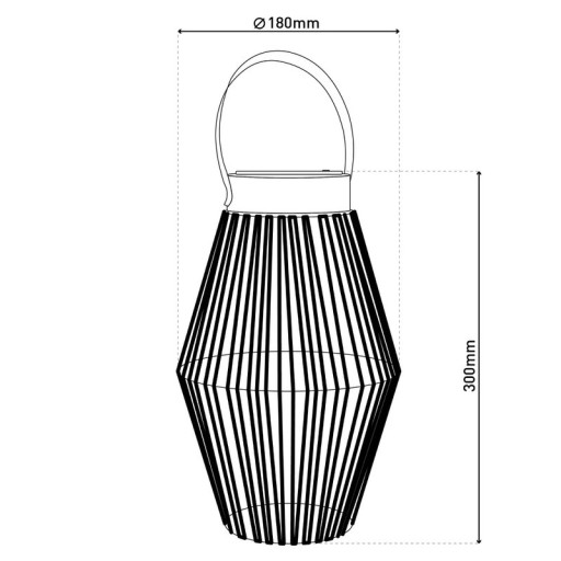 LED solar light "Korbinian" for garden and terrace, decorative lamp made of metal and plastic cord covering in nature, LEDs firmly installed, solar lamp for outside 30 x 18 cm