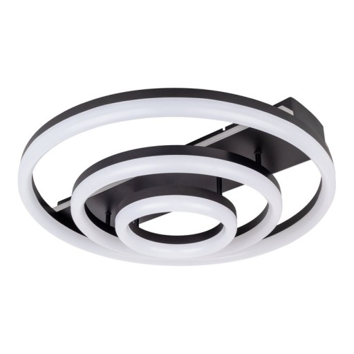 LED CCT ceiling light "Circulo" made of black metal and sand-colored plastic Ø 60 cm