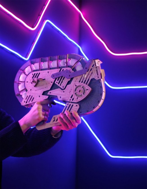 Eco Wood Art 3D Mechanische Puzzel, Ping Pong Gun, 4189, 38,7x9,6x29,8cm