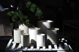 Vik Taupe Cement Cylinder Pot Round Matt L