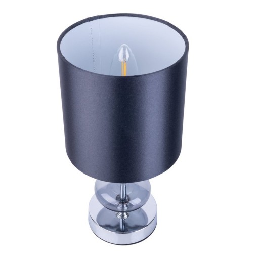 Fabric, table lamp "Mali", table lamp, textile in black, with E14 socket, for dining room, living room, hallway or office, table lamp for living room or dining room, bedside lamp 28.5 cm high