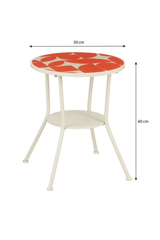 Bologna Side Table Outside - H60 x Ø50 cm - Metal - Red