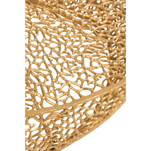 J-Line Salontafel Rond Laag Koraalpatroon Aluminium Goud - 115 x 114 x 31.5 cm