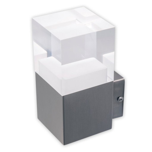 LED external wall lamp "Leah" made of metal and plastic in steel-blank, integrated LED