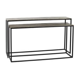 Kae Gold Alu Black Iron Rectangular Sidetable Sv2