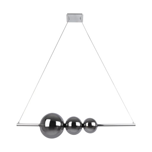 LED hanglamp Chrome "NOVA" gemaakt van chroom -gekleurd metaal, plastic en rookglas, met stevig ingebouwde LED's, ca.