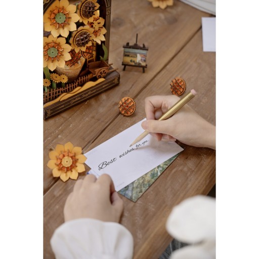 Robotime, 3D Houten Puzzel, Golden Sunflower, TH002, 16,5x8X21,5 cm