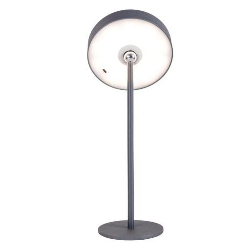 LED battery table lamp magnetic "Ella" for outside and inside, made of metal and plastic in gray, 35 cm high