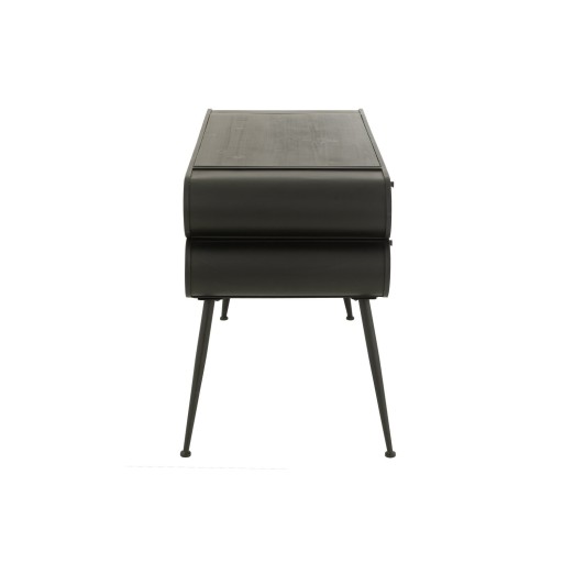 J-Line Bureau Wood And Metal Desk Dennenhout Zwart/Lichtbeige