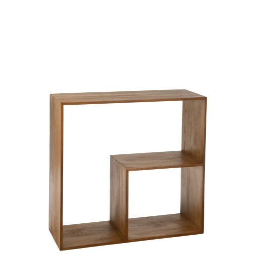 J-Line Wandrek Kubus 2P Hout Bruin