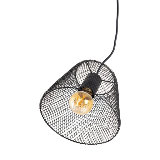 Hanger Lamp "Korie", metalen hanglamp in het zwart, met E27 -aansluiting, Ø20cm, voor woonkamer en kantoor.