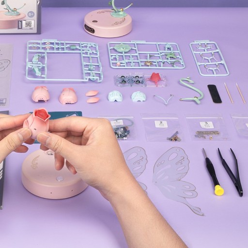 Robotime, 3D DIY Kunststof Bouwpakket Vlinder/ Butterfly Pink, MI05P, 15,5x14,5x23cm