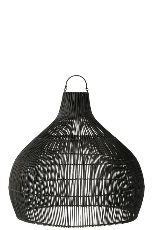 J-Line lampshade Pear shape - rattan - black
