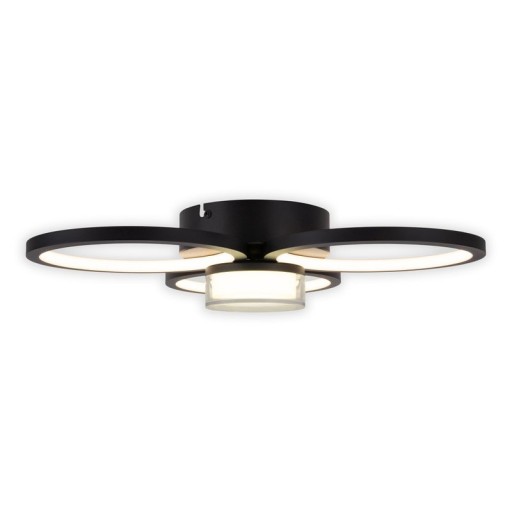 LED ceiling light "Cimo" made of black metal and plastic, Ø approx. 43.6 cm, dimmable by wall switch