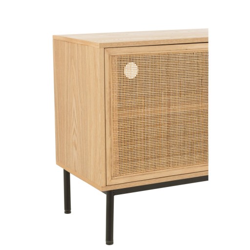 J-Line kast Vierkant - hout/metaal - naturel/zwart - large