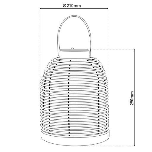 LED solar light "Korbinian" for garden and terrace, decorative lamp made of metal with jute tension in nature, firmly built -in LEDs, solar lamp for outside 29 x 21 cm