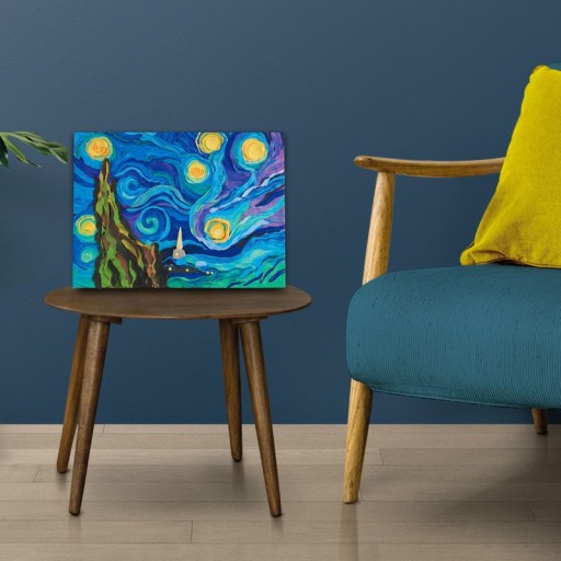 Okto clay DIY 3D Artwork with foam clay, "The Starry Night", 10005, 30x40cm