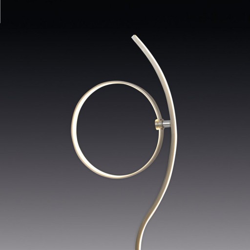 LED standing lamp "Loop Line" 150 cm high, with integrated LED stripe, made of metal and plastic