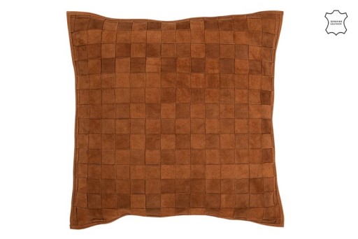 J-Line cushion Square Small - leather - cognac