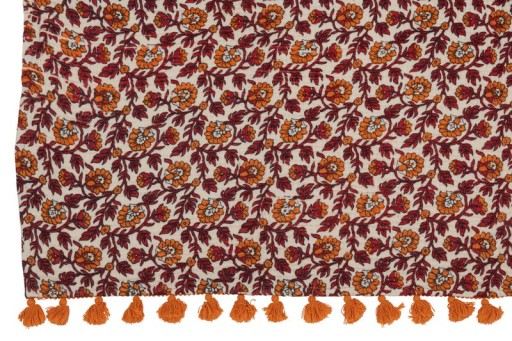 J-Line Plaid beach flowers - cotton - orange
