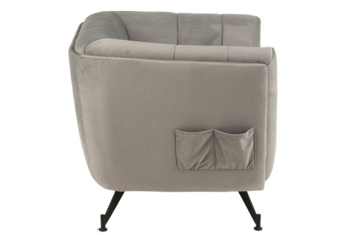 J-Line lounge chair - 1 person - textile/metal - light gray